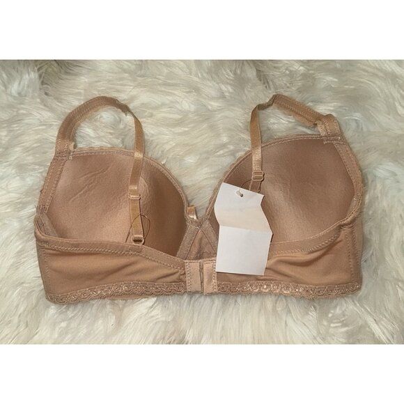 Jezebel J5820 Lace Trim Underwire Contour Bra Lined Womens 34C Beige New - Picture 4 of 6